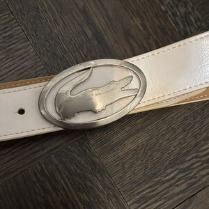 Lacoste Leather Belt with Silver Buckle